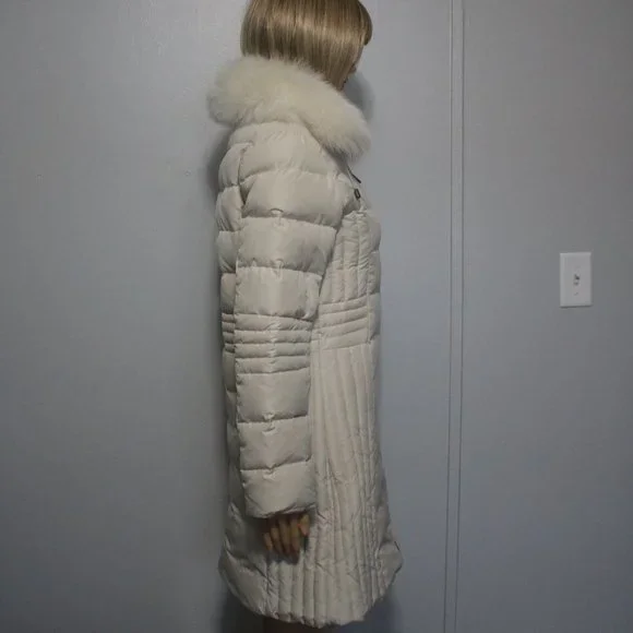 #451 Polyester/ fox fur coat